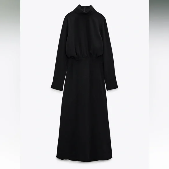 ✨SALE✨ ZARA HIGH COLLAR MIDI DRESS ✨SALE✨ - Picture 4 of 7